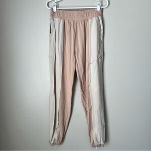 Body & Sol Tan Cream Color Block Jogger Boho Lounge Pants Size Small